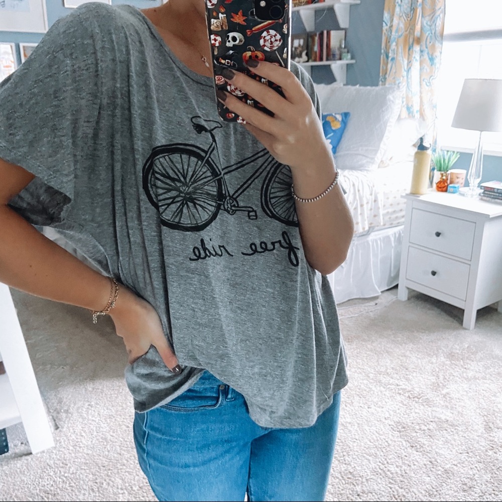 Gray Oversized Graphic Tee Urban Outfitters